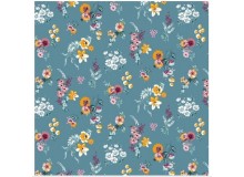 Textilwachstuch - Flowery by Poppy rauchblau